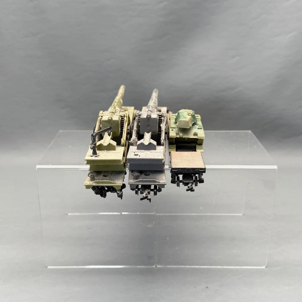 HO Scale US Army Military Train Lot Vintage Locomotive Flatcars Cannon Missile